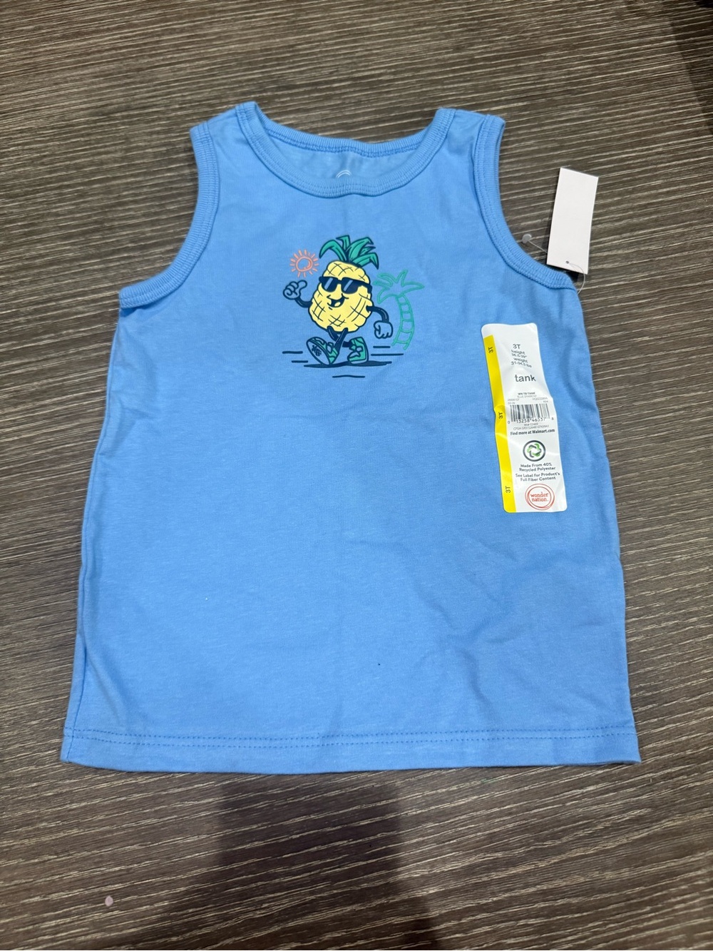 NWT Size 3T Wonder Nation Blue Pineapple Tank Top for Kids